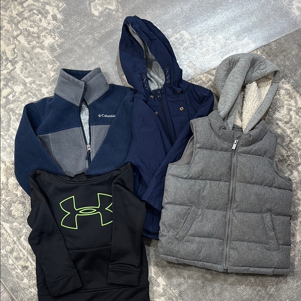 Bunch of 5T clothing. Under Armour, Columbia and Old Navy.